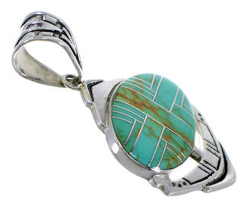 Southwest Genuine Sterling Silver Turquoise Pendant Jewelry PX29024