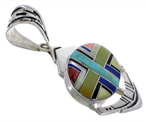 Multicolor Southwestern Silver Pendant PX29053
