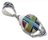 Multicolor Southwestern Silver Pendant PX29053