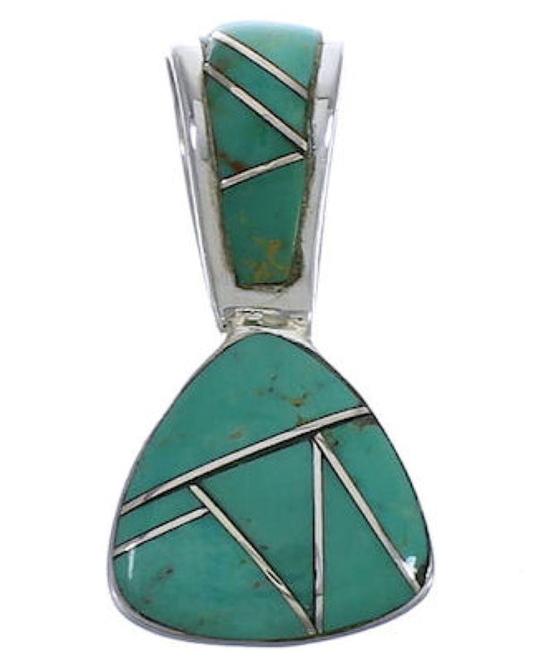 Genuine Sterling Silver And Turquoise Slide Pendant EX30468