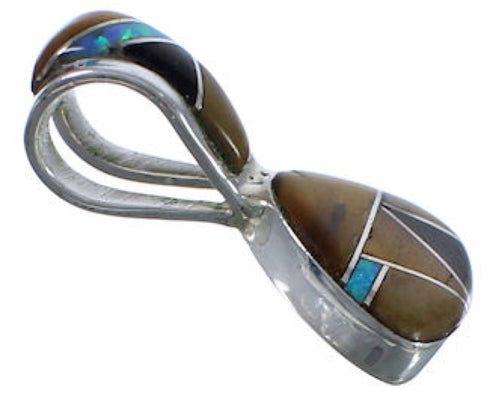 Tiger Eye And Multicolor Inlay Silver Pendant EX30471