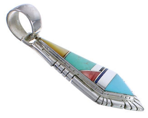 Southwest Multicolor And Genuine Sterling Silver Pendant EX30565