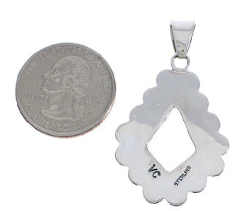 Sterling Silver And Turquoise Inlay Jewelry Pendant EX30591