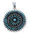 Sterling Silver And Turquoise Needlepoint Slide Pendant EX30605