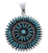 Sterling Silver And Turquoise Needlepoint Slide Pendant EX30605