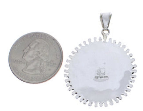 Sterling Silver And Turquoise Needlepoint Slide Pendant EX30605