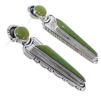 Southwest Turquoise Sterling Silver Post Earrings EX28755