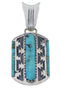 Turquoise Inlay And Sterling Silver Southwest Pendant EX28792