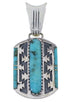 Turquoise Inlay And Sterling Silver Southwest Pendant EX28792