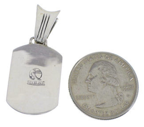 Turquoise Inlay And Sterling Silver Southwest Pendant EX28792