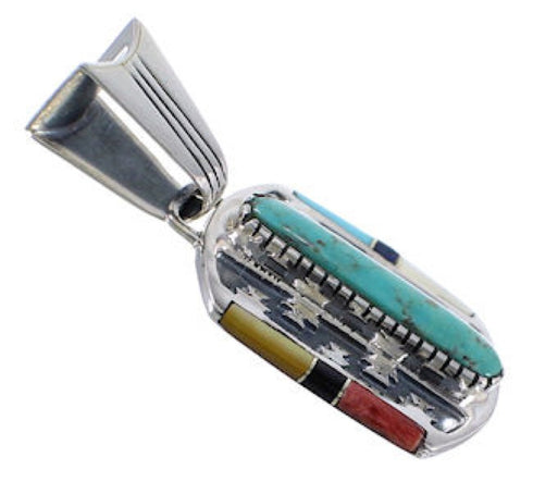 Southwestern Jewelry Multicolor Sterling Silver Pendant EX28799