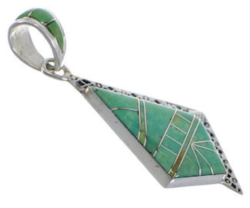 Turquoise Inlay Genuine Sterling Silver Pendant EX28801
