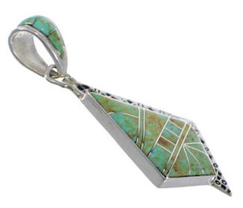 Genuine Sterling Silver Turquoise Inlay Pendant EX28806