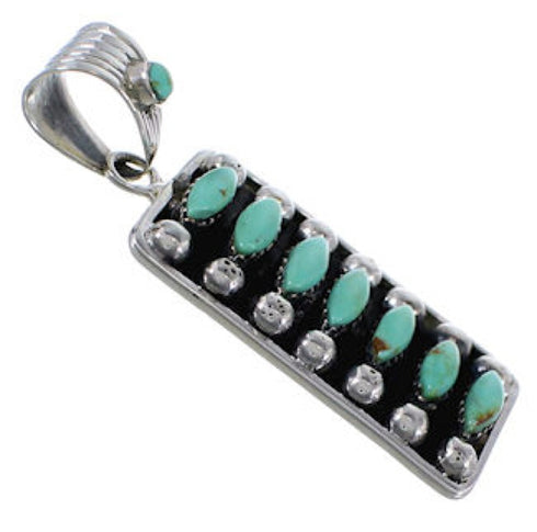 Turquoise Southwest Sterling Silver Pendant Jewelry EX28829