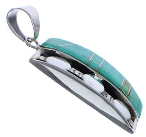 Substantial Turquoise Southwest Jewelry Silver Pendant PX30670