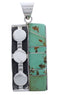 Genuine Sterling Silver Heavy Turquoise Inlay Pendant PX30671