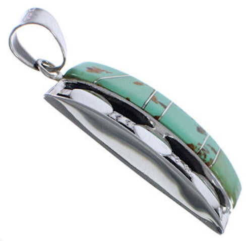 Genuine Sterling Silver Heavy Turquoise Inlay Pendant PX30671