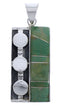 Turquoise Inlay Heavy Sterling Silver Jewelry Pendant PX30675