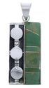 Turquoise Inlay Heavy Sterling Silver Jewelry Pendant PX30675