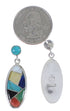 Multicolor Jewelry Southwest Silver Post Dangle Earrings PX30678