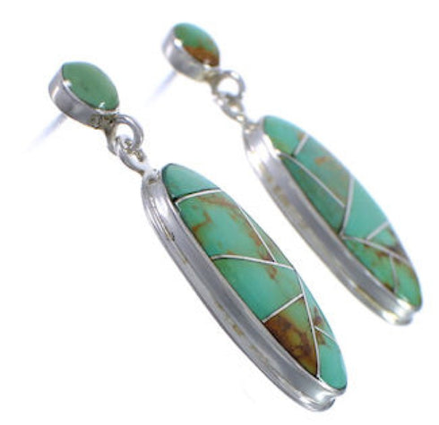 Sterling Silver And Turquoise Jewelry Post Dangle Earrings PX30684