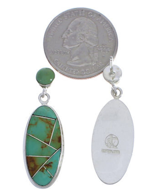 Sterling Silver And Turquoise Jewelry Post Dangle Earrings PX30684