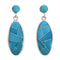 Turquoise And Southwest Silver Post Dangle Earrings PX30695