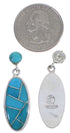 Turquoise And Southwest Silver Post Dangle Earrings PX30695