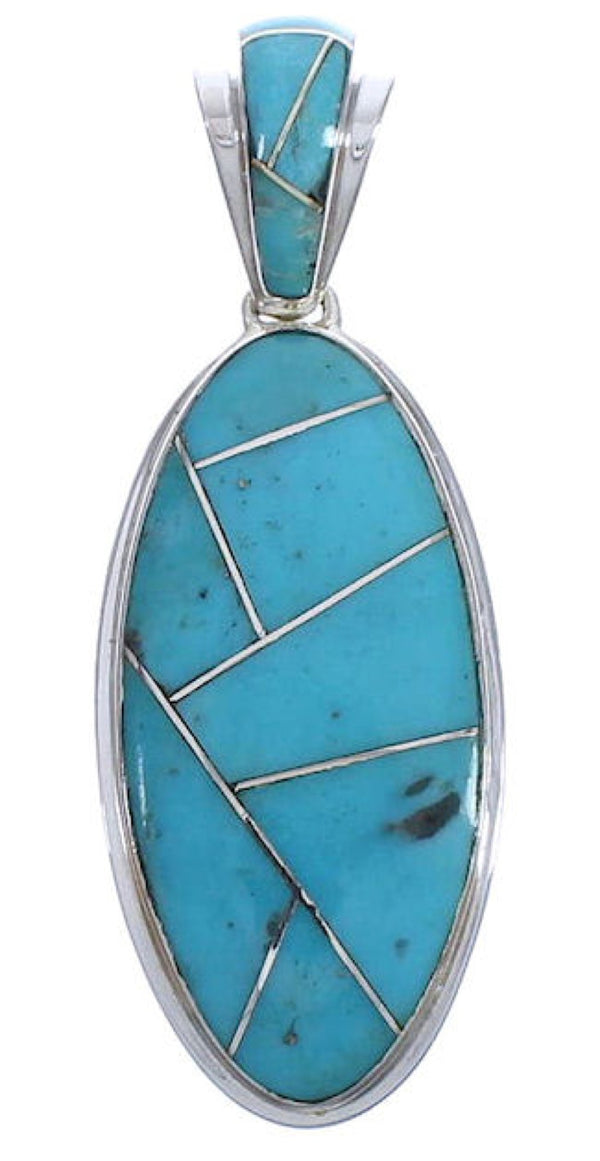 Turquoise Jewelry Genuine Sterling Silver Pendant PX30707