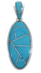 Southwestern Genuine Sterling Silver Turquoise Inlay Pendant PX30709