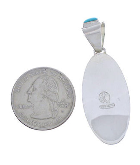 Southwestern Genuine Sterling Silver Turquoise Inlay Pendant PX30709
