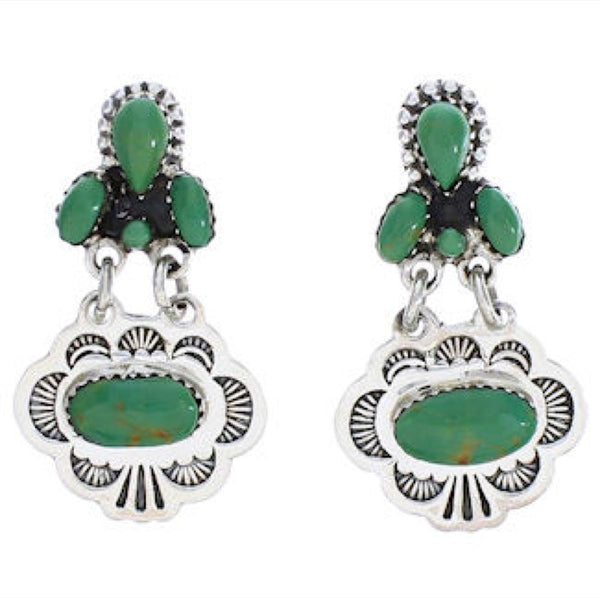 Southwest Turquoise Sterling Silver Post Earrings Jewelry PX31261