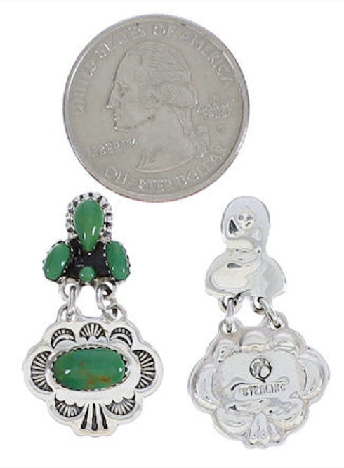 Southwest Turquoise Sterling Silver Post Earrings Jewelry PX31261