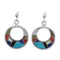 Multicolor Sterling Silver Southwest Post Dangle Earrings PX31277