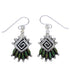 Southwest Turquoise Silver Hook Dangle Earrings PX31330