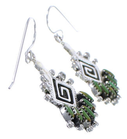Southwest Turquoise Silver Hook Dangle Earrings PX31330