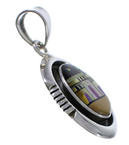 Sterling Silver Multicolor Native American Design Pendant EX29167