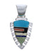 Multicolor Inlay Southwestern Silver Pendant EX29206
