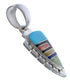 Multicolor Inlay Southwestern Silver Pendant EX29206