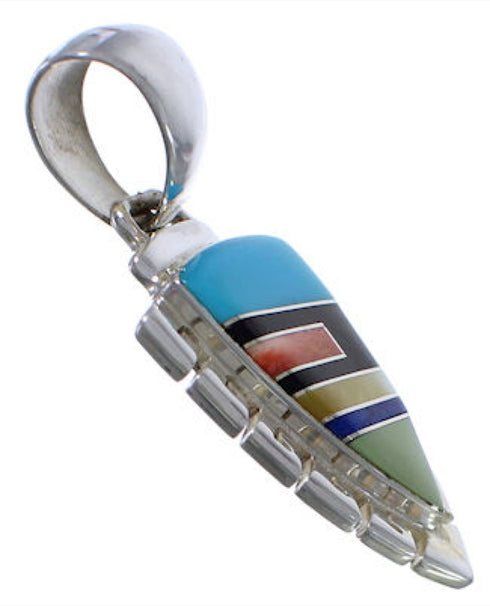 Genuine Sterling Silver And Multicolor Pendant EX29208