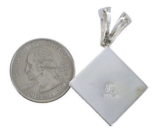 Genuine Sterling Silver And Turquoise Inlay Pendant EX29243