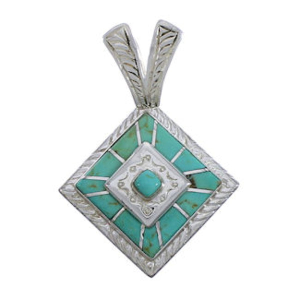 Turquoise Southwest Sterling Silver Pendant EX29245