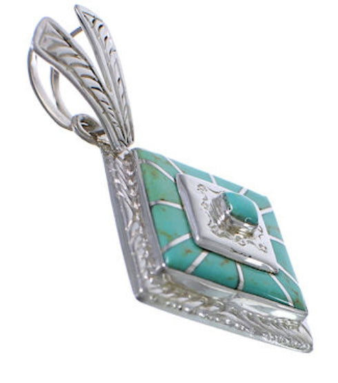 Turquoise Southwest Sterling Silver Pendant EX29245