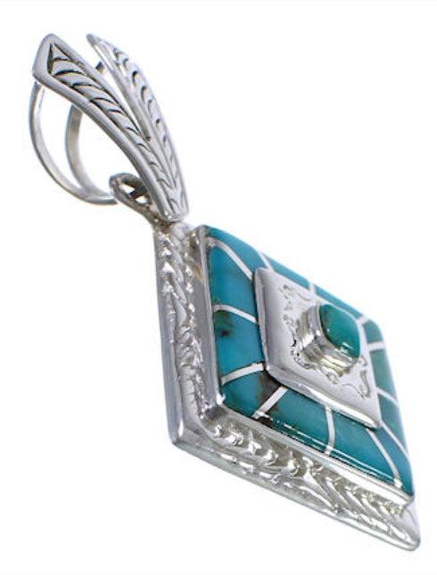 Southwest Jewelry Sterling Silver Turquoise Pendant EX29246