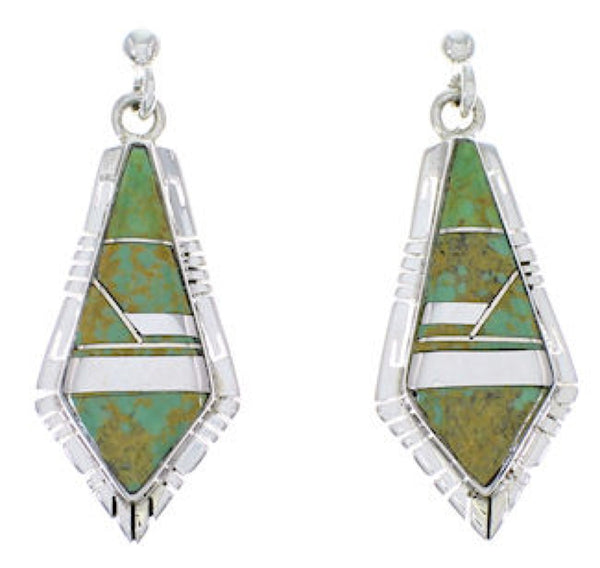 Southwest Sterling Silver And Turquoise Earrings EX31678