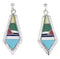 Multicolor Inlay Southwest Silver Earrings EX31684