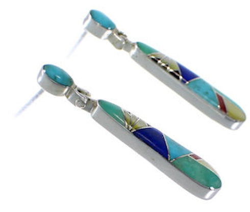 Multicolor Inlay And Sterling Silver Earrings EX31698