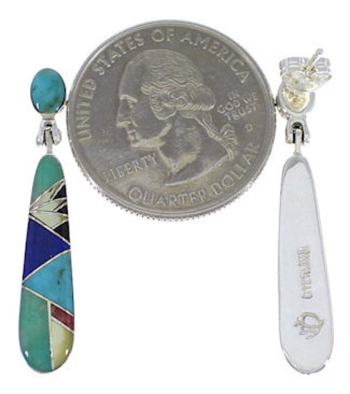 Multicolor Inlay And Sterling Silver Earrings EX31698