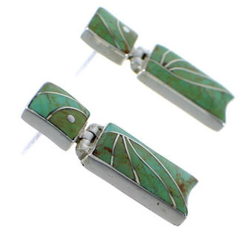 Turquoise Inlay And Sterling Silver Earrings EX31705