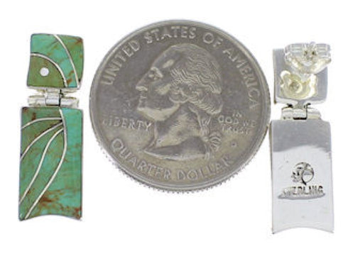 Turquoise Inlay And Sterling Silver Earrings EX31705